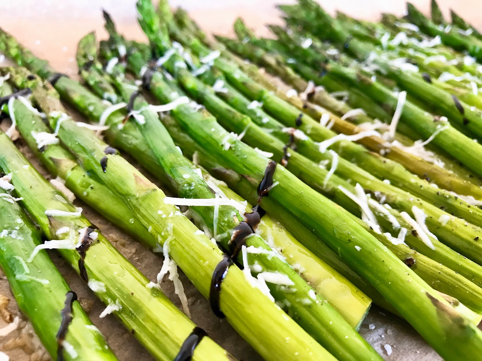 Roasted Asparagus with Parmesan and Balsamic Glaze