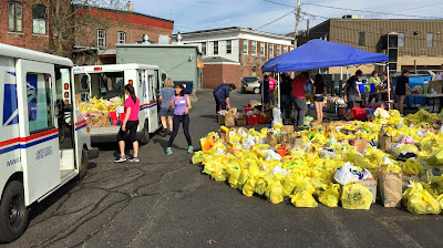 The record 9,229 pounds of food was more than double last year’s tally of 4,585 pounds.