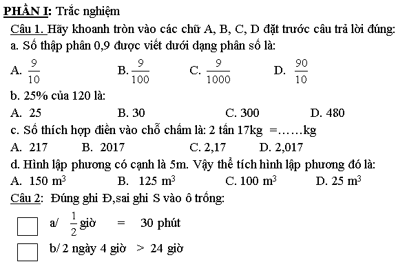 De thi giữa kì 2 lớp 3 môn Tiếng Việt