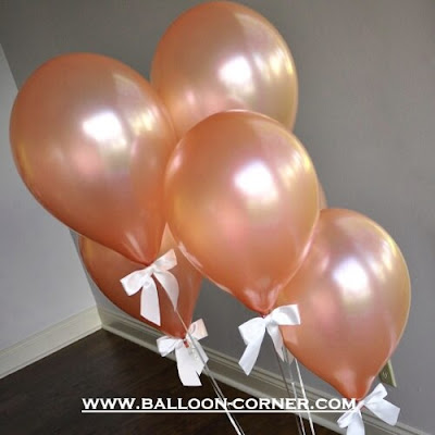 Balon Latex Metalik 12 Inch Warna Rose Gold (NEW COLOUR)