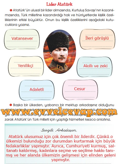 3. Sınıf Sevgi Yayınları Hayat Bilgisi Çalışma Kitabı 92. Sayfa Cevapları Lider Atatürk Metni 3. Sınıf Sevgi Yayınları Hayat Bilgisi Çalışma Kitabı 92. Sayfa Cevapları Lider Atatürk Metni
