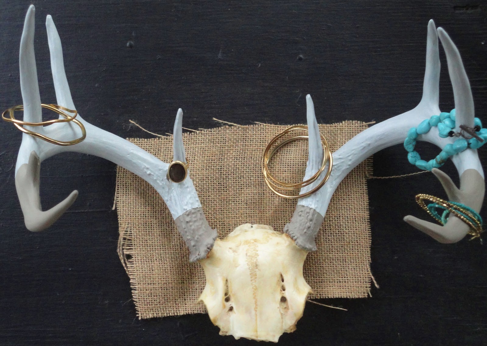 Behind the Red Door: Hand Painted Deer Antlers