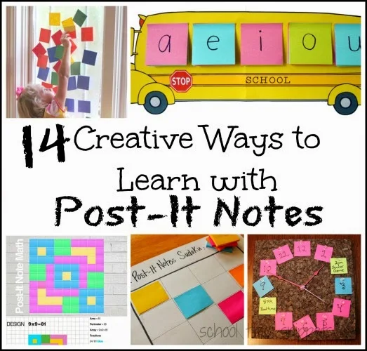Art, Math, Literacy Activities Using Post It Notes