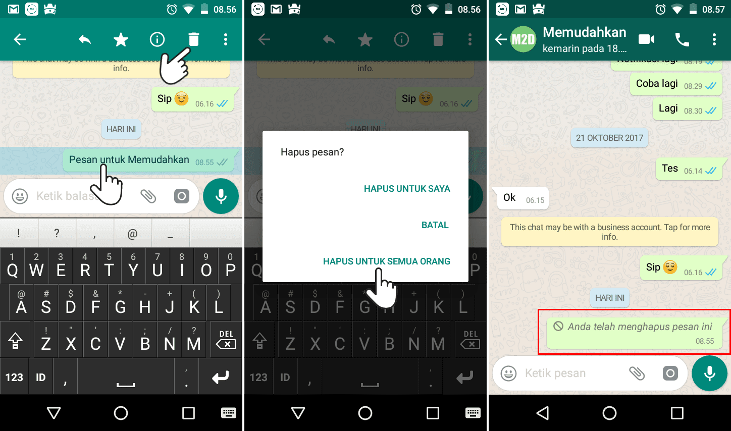 Cara Menghapus Pesan WhatsApp yang Terlanjur Terkirim
