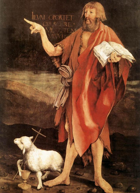 Matthias Grünewald, Retable d'Issenheim - détail : Jean le Baptiste