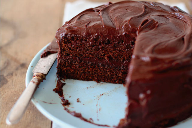 Bizcocho de chocolate esponjoso y húmedo Bizcocho de chocolate esponjoso y húmedo