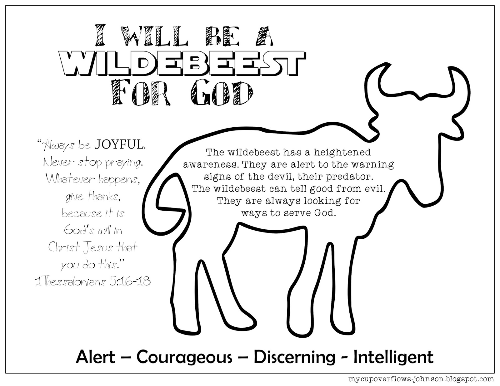 Animal For God Free Printable Coloring Page