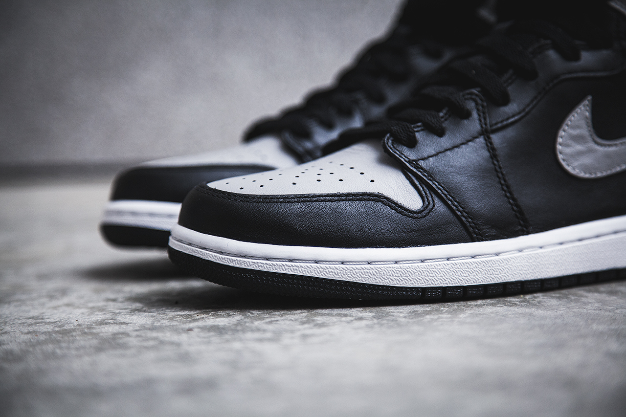 black and gray high top jordans