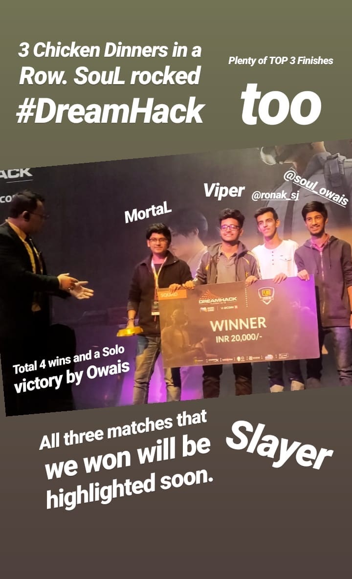 Mortal Won PUBG Tournament Organised By Dream Hack