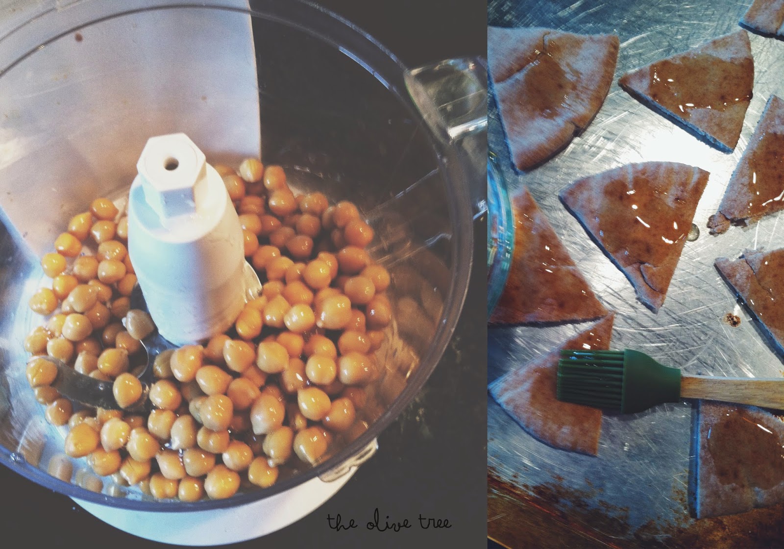 hummus and pita chips. the olive tree