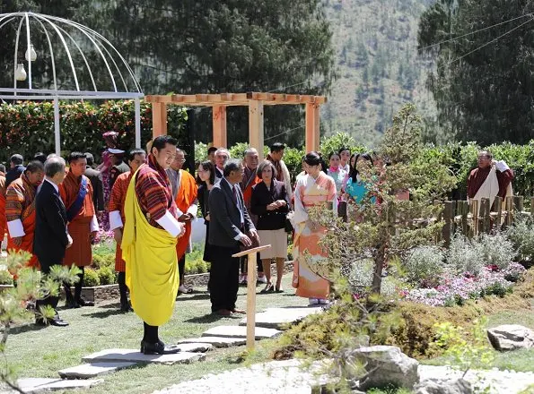 Princess Mako, King Jigme Khesar Namgyel Wangchuck and Queen Jetsun Pema visit Royal Bhutan Flower Exhibition at the Chorten in Thimphu
