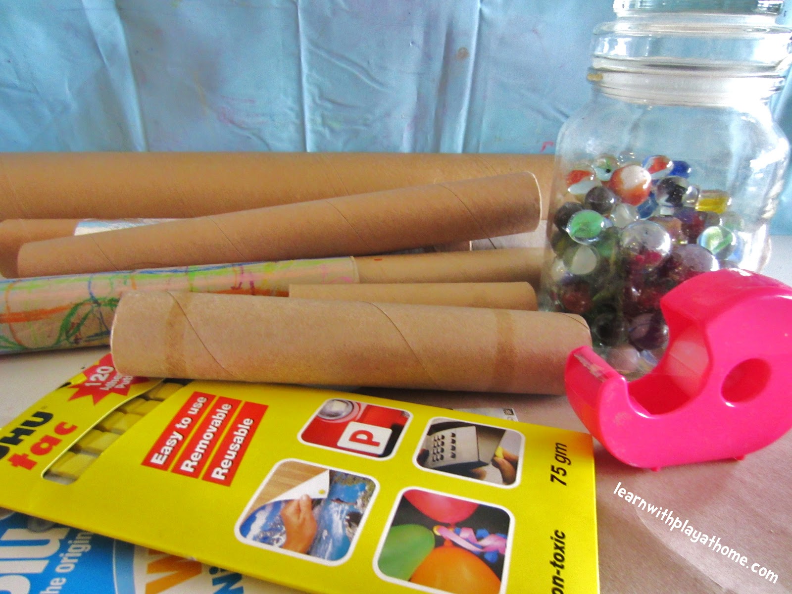 Learn with Play at Home Cardboard Tube Marble Run