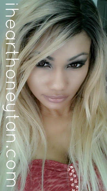 Honey Tan Black Gyaru Ulzzang wearing  Freetress Equal Synthetic Lace Front Deep Invisible Part Bently Wig