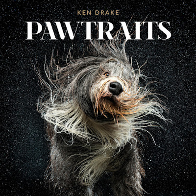 Pawtraits by Ken Drake photography book cover with Sonic the bearded Collie