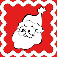 free download red christmas stamp with santa for scrapbooking or crafts or letter to santa
