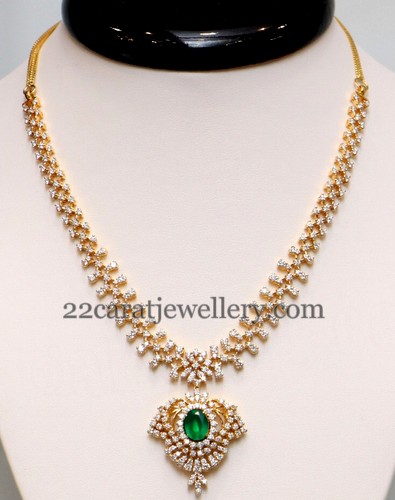 RR Jewellers Very Simple Diamond Set - Jewellery Designs