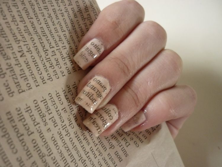 Easy Newspaper Nail Art Tutorial Without Alcohol - wide 6