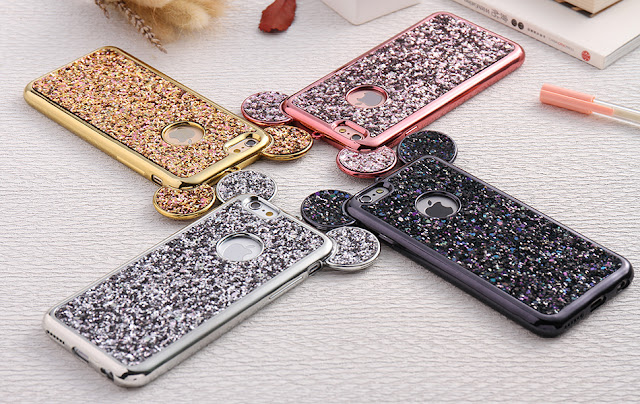 3D Luxury Cute Bling Glitter Diamond Mouse Ring Kickstand Strap iPhone 8 Case Cover 3D Luxury Cute Bling Glitter Diamond Mouse Ring Kickstand Strap iPhone 8 Case Cover