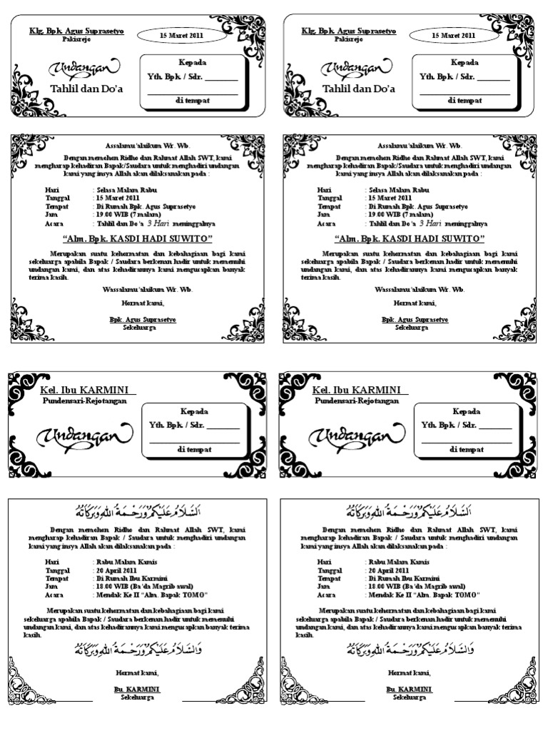 undangan walimatul khitan wood scribd indo