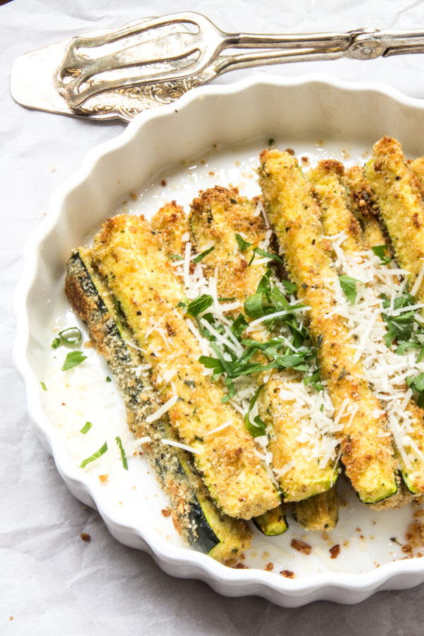Most Viewed Recipe of the Week | Zesty Parmesan Baked Zucchini Sticks from The Wimpy Vegetarian #SecretRecipeClub #recipe #zucchini