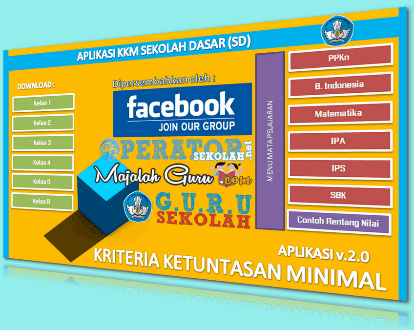 APLIKASI KKM SD KELAS 1,2,3,4,5,6 PER MATA PELAJARAN MENGGUNAKAN EXCEL TERBARU 2016