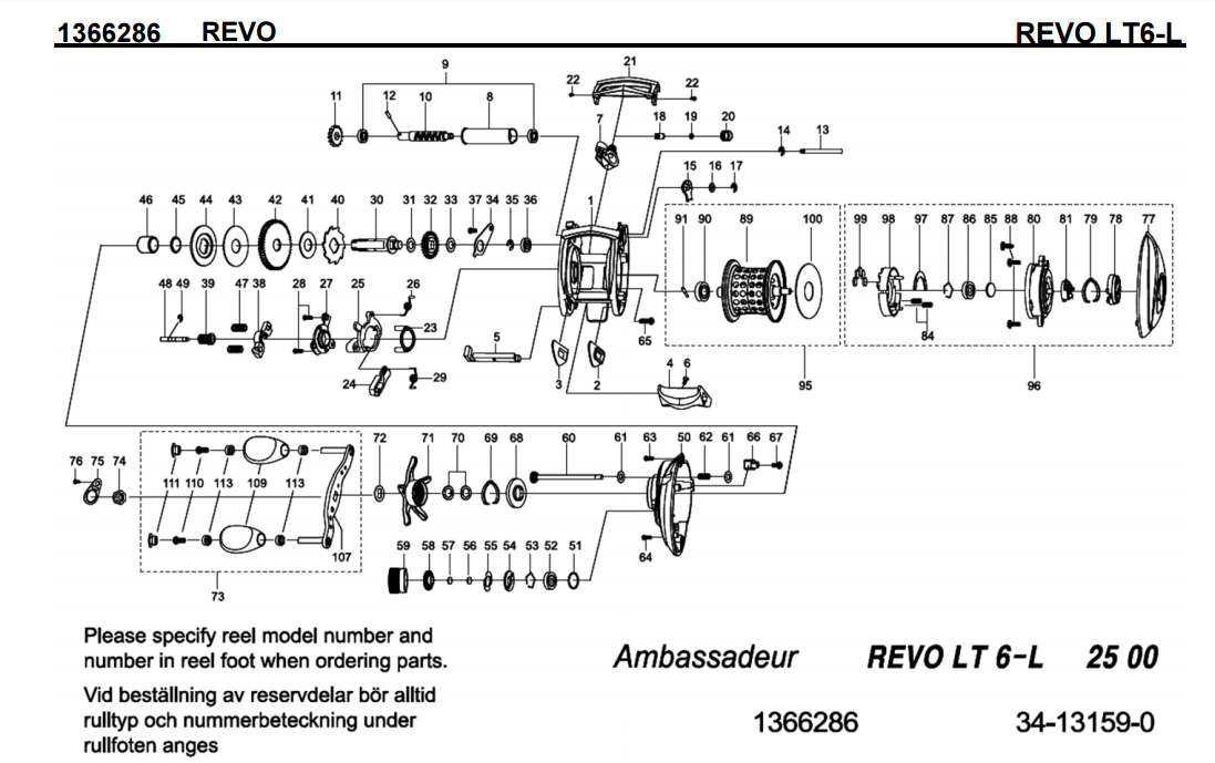 abu garcia revo LT 6 schematics | most complete fishing reels schematics