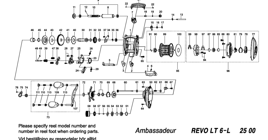 abu garcia revo LT 6 schematics | most complete fishing reels schematics