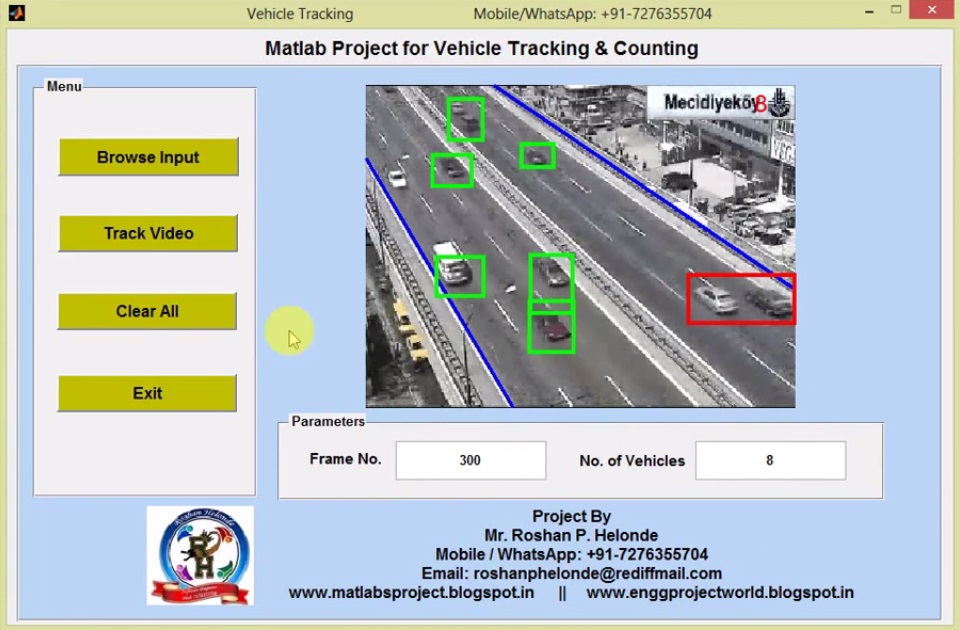 Matlab Project for Vehicle Tracking and Counting Full Source Code