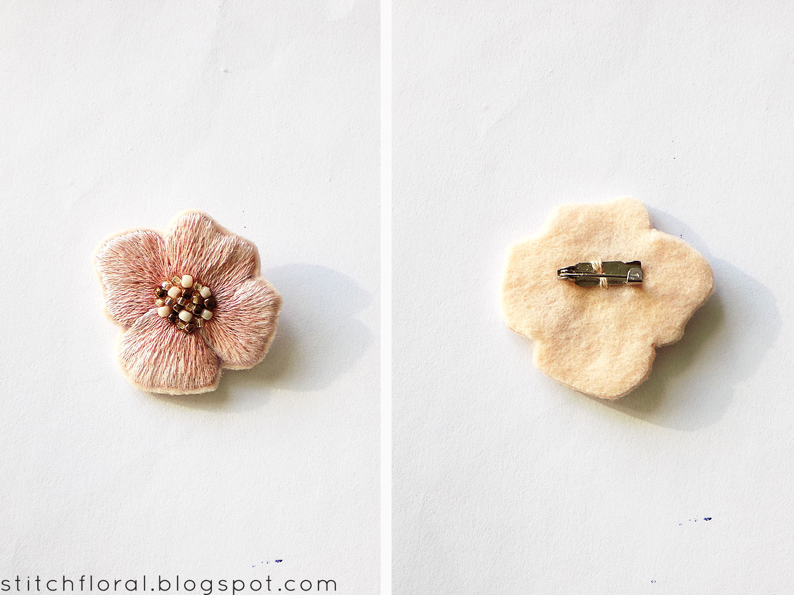 DIY embroidered brooch tutorial Stitch Floral