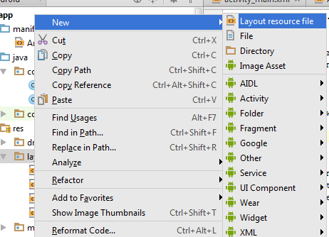 Buat file layout Buat file layout