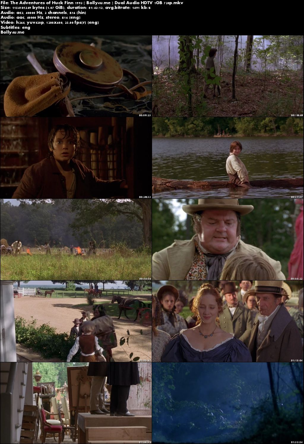 The Adventures of Huck Finn 1993 HDTV 1GB Hindi Dual Audio 720p Download