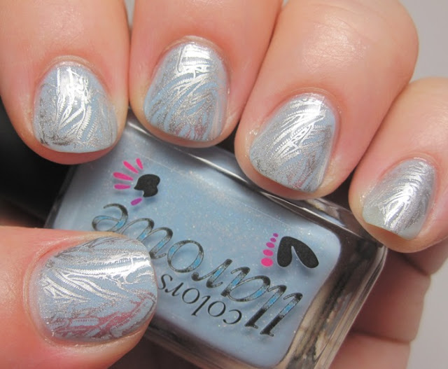 stamped with Essie No Place Like Chrome