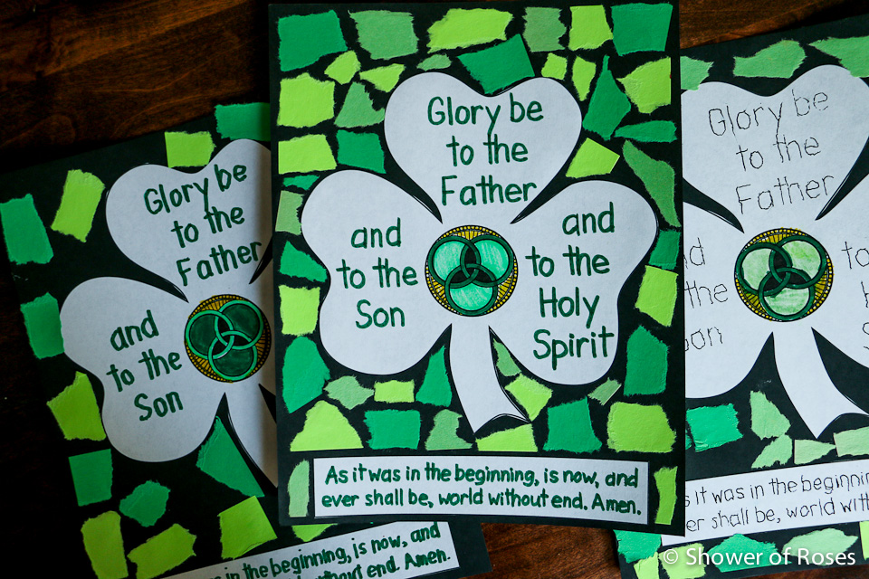 Shower of Roses: Blessed Trinity Shamrock "Glory Be" Prayer Poster ...