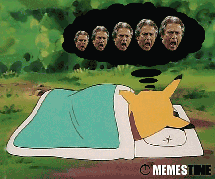 MemesTime.com (fotos base: Reprodução Twitter & noticiasaominuto.com) Memes Time Jorge Jesus a atormentar o Sonho de Pikachu – Quem tem pesadelos: Jorge Jesus ou Pikachu?