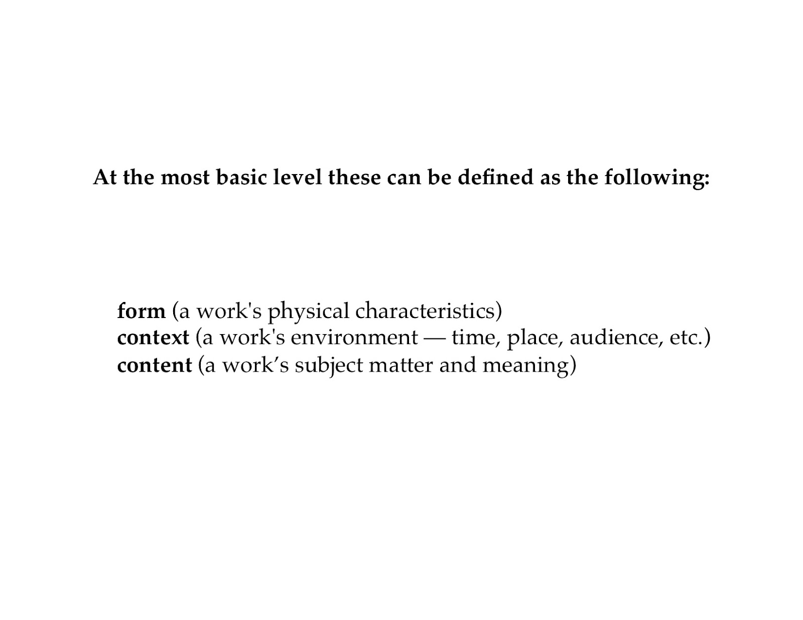 Learn Art History Slide ID and Form, Context, Content