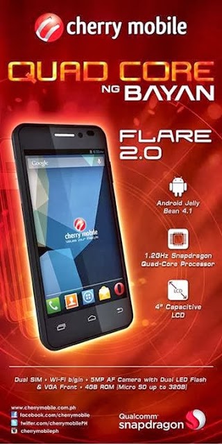 Cherry Mobile Flare Quad Core ng Bayan 2 for only 3999 pesos Cherry Mobile Flare Quad Core ng Bayan 2 for only 3999 pesos