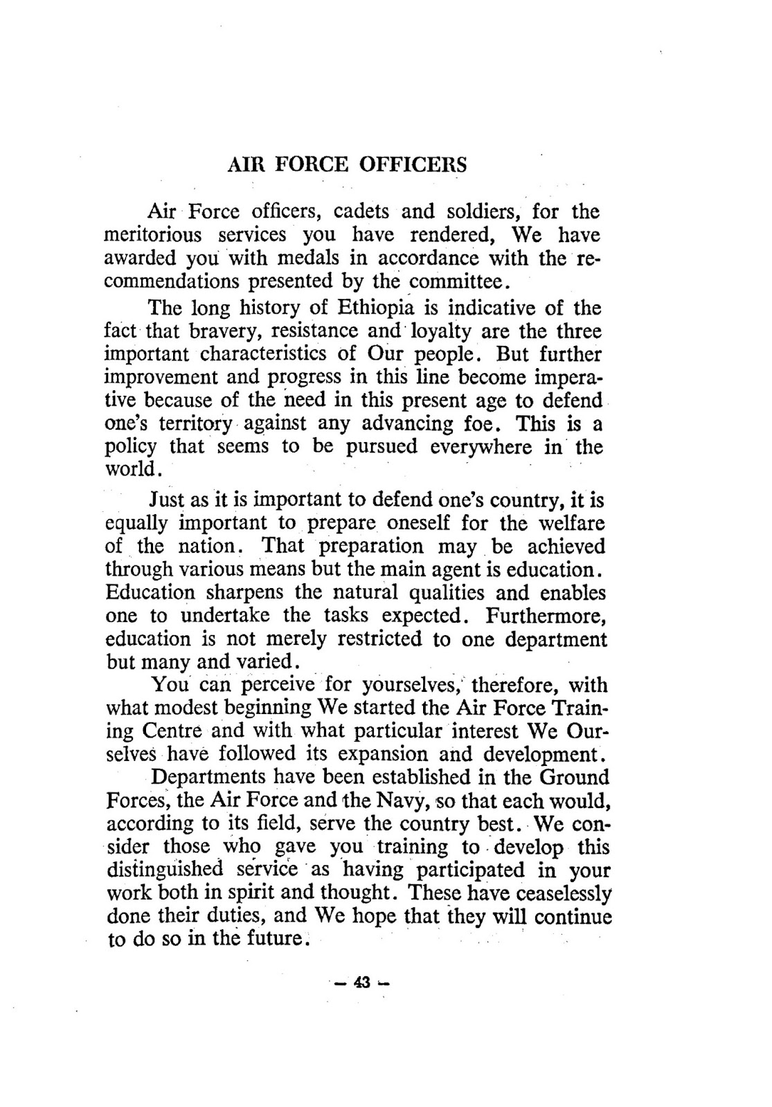 Speech of the Day Chronological Speeches of His Imperial Majesty