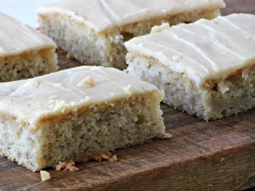 Pine Cones and Acorns: Banana Bars with Browned Butter Glaze