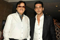 from left, retro, bollywood actor, sanjay khan, with his son zayed khan
