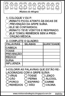 H1N1 Atividades escolares sobre o H1N1