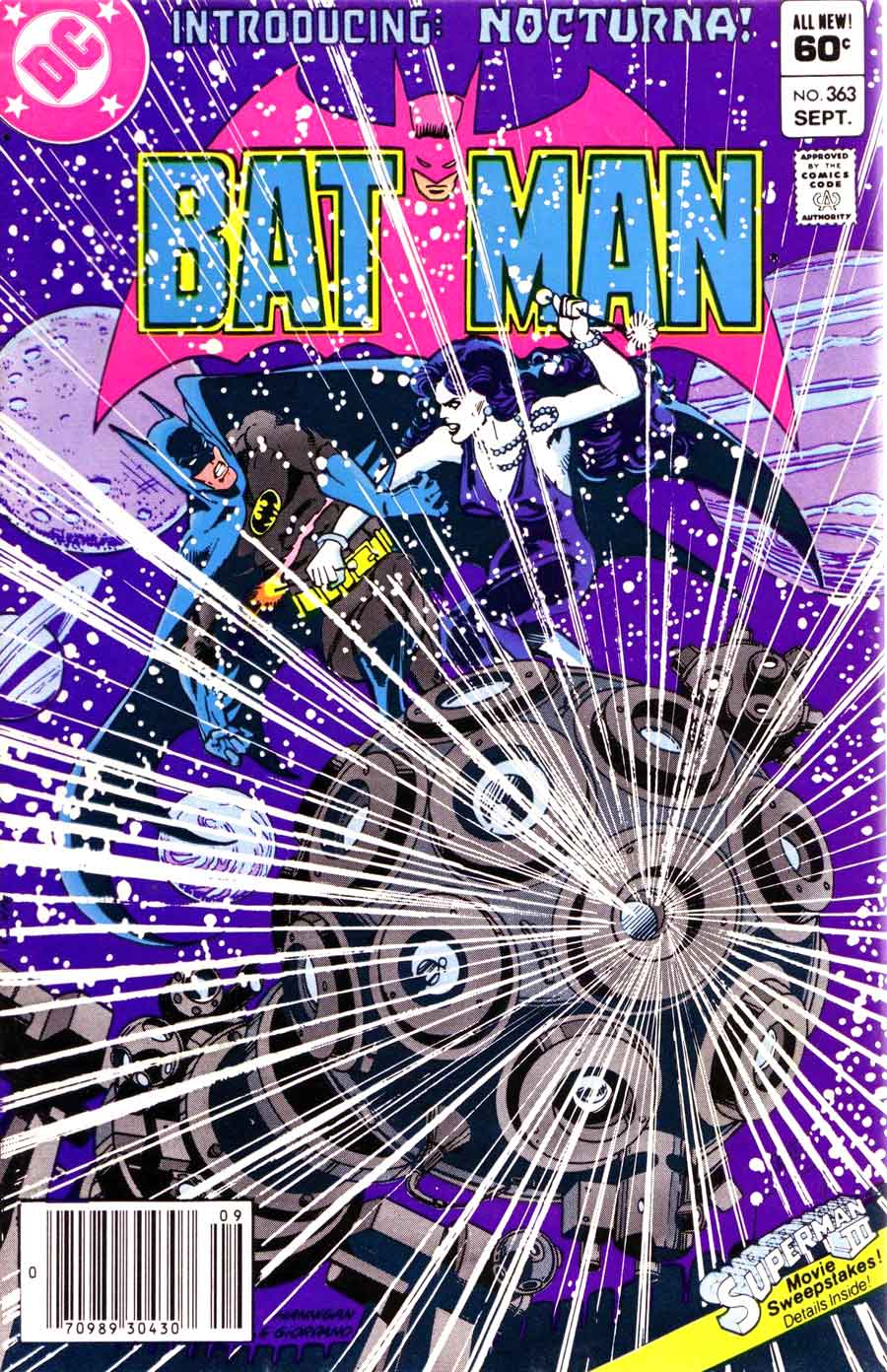 Batman #363 dc 1st nocturna 1980s comic book cover Batman #363 dc 1st nocturna 1980s comic book cover