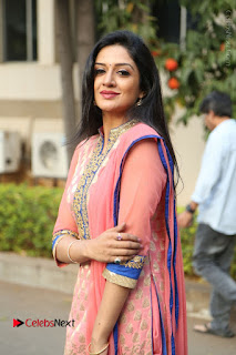 Actress Vimala Raman Stills in Beautiful Pink Salwar Kameez at (ONV) Om Namo Venkatesaya Press Meet  0132