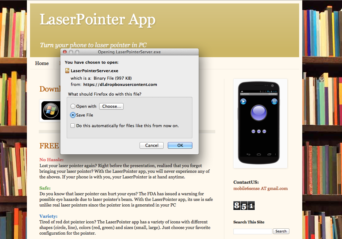 Laser Pointer App Help