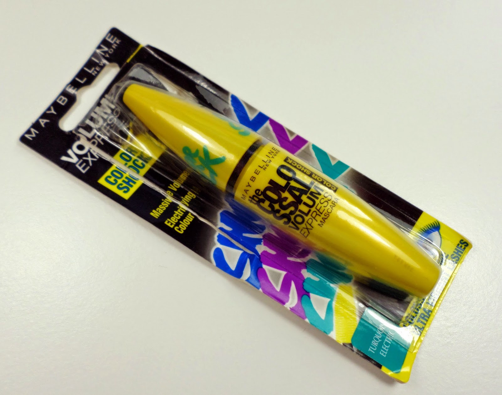 Maybelline Color Shock Colossal Volum' Mascara Electric Teal or Turquoise Electric 