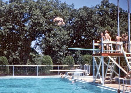 The Family History Of Billy Blair Tidbits About Belton Texas Riverside Pool 1960 View Is West To East Neale Chaney Diving Off The High Dive