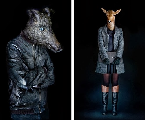02-Wild Boar and Doe-Miguel-Vallinas-Segundas-Pieles-Second-Skins-Smartly-Dressed-Animals-www-designstack-co