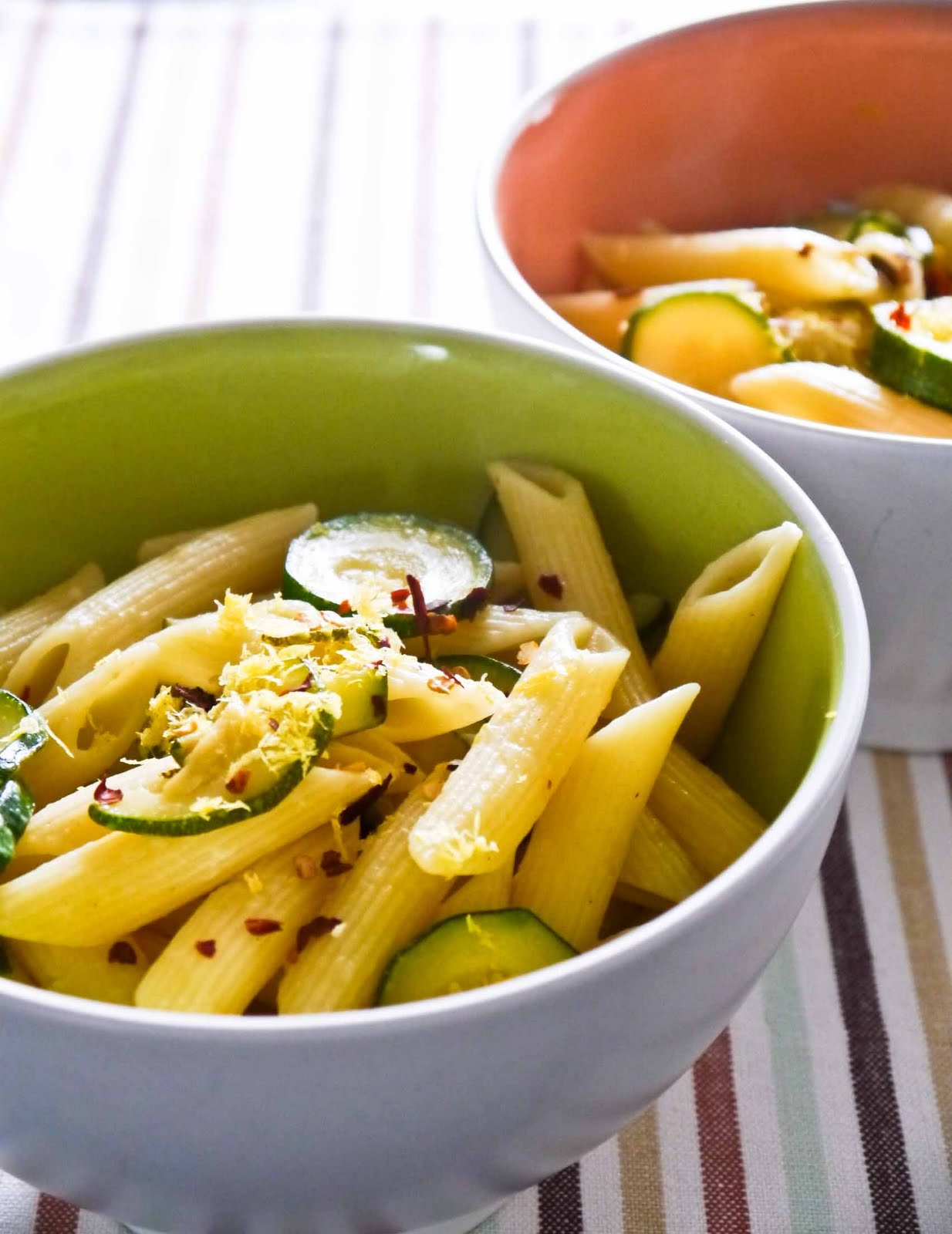 Peaches and Donuts Refreshing Courgette, Lemon and Chilli Penne Pasta
