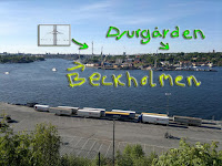Har här kommit upp en bit på berget och kan bland annat se Djurgården och Beckholmen närmast. Vackert! Karusellerna gick på högvarv på Gröna lund. Har här kommit upp en bit på berget och kan bland annat se Djurgården och Beckholmen närmast. Vackert! Karusellerna gick på högvarv på Gröna lund.