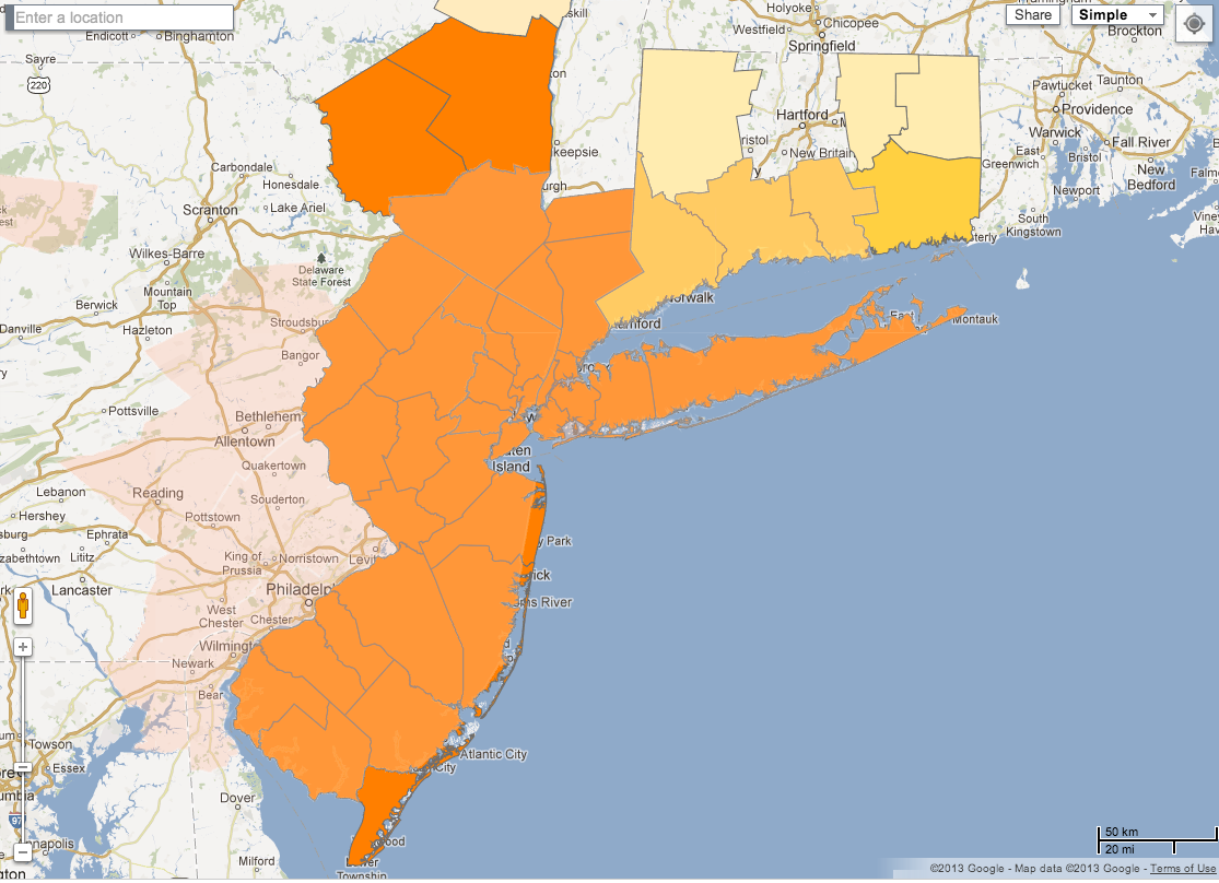 Keenbug Hurricane Sandy Flooding & Damage Maps of New Jersey