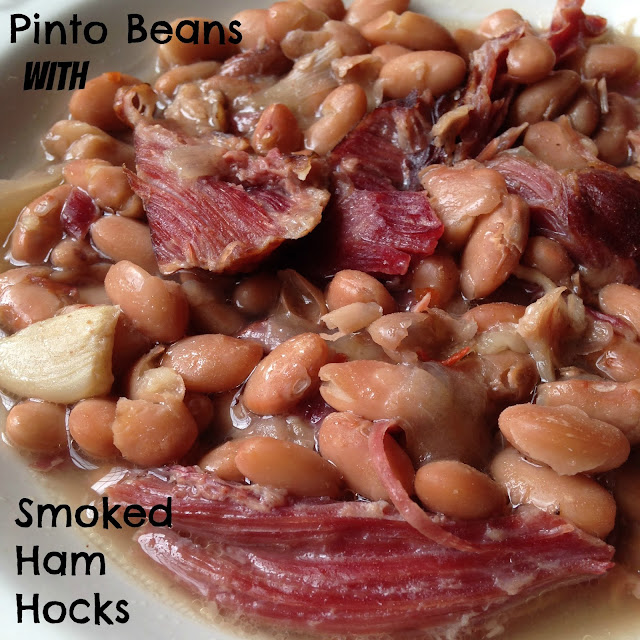 Pinto Beans with Smoked Ham Hocks {Slow Cooker}